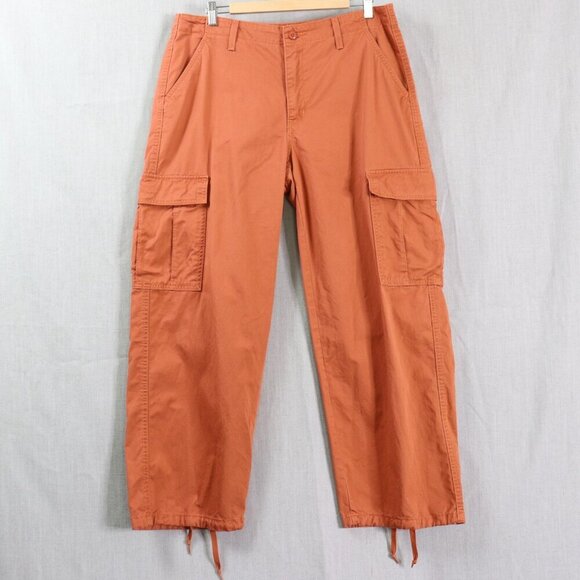 Levi’s Women’s '94 Baggy Cargo Jeans 32 x 28.5 Orange Utility Streetwear - Picture 3 of 13